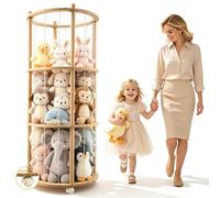 VeftBltrem Rangement Peluches En Bois,Range Peluches Avec Roues Équipées De Freins 360° Grande Capacité 137 X 51 X 51 Cm,Rangement Doudou Pour Chambres D'Enfants,Salles De Jeux,Salons