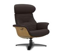 Vega : Fauteuil de Relaxation Manuel, Design, Qualité et Grand Confort (Cuir, Marron)