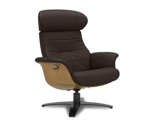 Vega : Fauteuil de Relaxation Manuel, Design, Qualité et Grand Confort (Cuir, Marron)