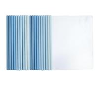 VEGCOO 20 Pièces Transparent Reliure Dossier Baguette, Feuilles A4 Couverture De Rapports Plastique, classeur avec Barre Coulissante pour École, Bureau, Accueil, Resume, Documents, Couleurs Bleu