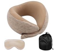 VEGCOO Coussin de voyage pour enfant - Coussin de voyage en mousse à mémoire de forme douce pour les yeux - Pour garçons et filles - Pour voitures, trains, avions - Kaki