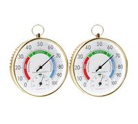 Vegena 2pcs Thermomètre Hygromètre Analogique, Thermo-Hygromètre, Hygromètre Thermomètre Hygromètre De Thermomètre Analogique Hygromètre Avec Anneau De Suspension Pour Intérieur Extérieur