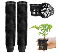 Vegena 80 pièces Net Pot, 8 cm, pot à mailles, pot en plastique, pot pour plantes aquatiques et de jardin, pour balcon