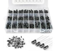 Vegena Elkos Lot de 500 condensateurs électrolytiques 24 valeurs, 10 V, 16 V, 25 V, 35 V, 50 V, avec boîte de rangement