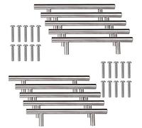 Vegena Lot de 10 poignées de meuble en acier inoxydable, pour cuisine, placards ou tiroirs, espacement entre axes : 96 mm, pour placards, portes de placard