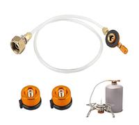 Vegena Lot de 2 adaptateurs de cartouches de gaz propane pour cuisinière à gaz extérieure, cuisinière de camping, cartouches de valve, adaptateur de réchaud de camping pour cylindre plat LPG