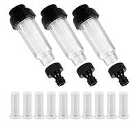 Vegena Lot de 3 filtres à eau - Tuyau d'arrosage - Préfiltre à eau 3/4" avec 10 inserts de filtre et 3 adaptateurs rapides pour nettoyeur haute pression - Pompe de jardin Irrigation de jardin Camping