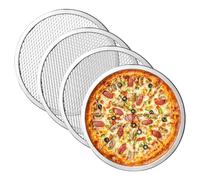 Vegena Lot de 4 plaques à pizza rondes antiadhésives en aluminium pour four, maison, restaurant
