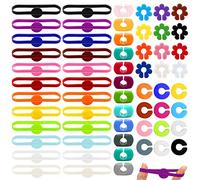 Vegena Lot de 60 Marque-Verres en Silicone Réutilisables - Identifiants pour Vin et Autres Boissons - Idéaux pour la Vie Quotidienne et les Fêtes