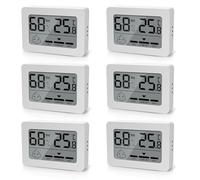 Vegena Mini Thermomètre Hygromètre Intérieur, 6 Pièces Thermometre Interieur, LCD Mini Digital Thermometre Hygrometre Interieur, Petit Hygromètre Numérique Thermomètre pour Maison Bureau