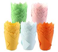 Vegena Tulipes Lot de 250 moules à muffins en papier en forme de tulipe - Pour mariage, anniversaire, fête
