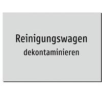 Véhicule de nettoyage - désinfection | Plaque en aluminium A3, 420 x 297 mm | Texte uniquement, sans graphiques ou symboles