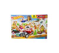 Mattel Hot Wheels Calendrier de l’Avent 2025 JCB47 – 10 véhicules 1/64, 10 clips, 14 accessoires