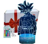 Veilleuse 3D pour Enfants Manga Goku Télécommande 16 Couleurs Changement LED Illusion Lampe Et Art Déco Lampe pour Chambre Décorer