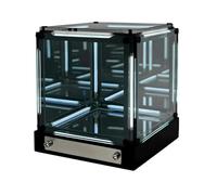 Veilleuse 4D Infinity Hyper Cube, effet Tesseract Abyss avec gradation tactile en continu et lampe d'ambiance futuriste rechargeable par USB-C for la décoration de bureau de jeu(Blue)