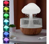 Veilleuse 7 couleurs - Lampe d'ambiance LED, diffuseur d'arômes, humidificateur en forme de nuage de champignon, lampe de chevet, lampe d'ambiance pour chambre. Convient pour la décoration de la pièce