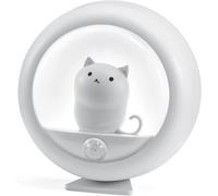 Veilleuse à détecteur de mouvement 2025, lampe de chevet rechargeable par USB, blanc chaud, lampe magnétique en forme de chat pour placard et lit
