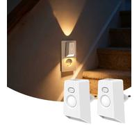 Veilleuse à LED - Lot de 2 - Prise Murale - avec Détecteur d'obscurité et Détecteur Mouvement - Idéale pour escaliers et chambres