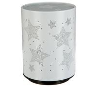 Veilleuse À Pile Push H.13cm Métal Gris Étoiles TU