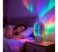 Veilleuse Aurore Boréale 3D Rotative à Intensité Variable, pour Une Ambiance étoilée Romantique, Projecteur LED Rotatif à 360°, Cadeau de Noël ou d'anniversaire, Décoration pour Chambre d'enfant