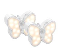 Veilleuse avec détecteur de mouvement LED Accu Applique murale Intérieure Rechargeable USB Lampe murale Intensité variable Pour couloir Papillon Veilleuse avec 3 modes pour escalier, toilette, chambre