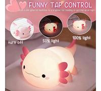 Veilleuse Axolotl Mexicain Mignonne - Lampe LED Rechargeable par USB, Gradation Tactile, Design Axolotl à Changement de Couleur, Lumière Douce, Convient pour la Décoration de la Chambre et du Bureau -