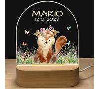 Veilleuse Bébé Avec Prénom - Cadeau Naissance Fille Et Garçon, Baptême, Nouveau-Né, Lampe Chambre Déco, Chevet LED, Idée Cadeau Noël