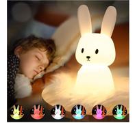 Veilleuse Bebe Bunny - ABURNUDREY - Contrôle de tap - Recharge USB - Fonction Minuterie