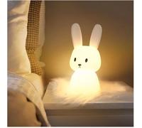 Veilleuse Bebe Bunny Avec 7 Changements de Lumière Contrôle de tapRecharge USB Fonction Minuterie Lampe de Chevet Pour Chambre