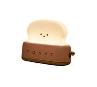 Veilleuse Bébé Enfant Pain Toasté FONGWAN Rechargeable et Minuterie Chevet de Chambre à Coucher pour Cadeaux - Rouge