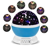 Veilleuse Bébé Etoile Lumière Bleu LED - MONDPALAST - Rotation 360 - Rechargeable USB