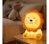 Veilleuse Bébé Lion lampe veilleuse enfant Cadeau pour Garçon ou de Fille | Qui dure toute la nuit, Silicone Souple, 7 Couleurs, luminosité Réglable Rechargeable, Décoration de Chambre d'Allaitement