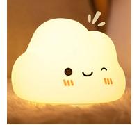 Veilleuse Bébé Nuage Veilleuse Enfant Rechargeable, 7 Couleurs 3 Luminosité, Lampe de Chevet Enfant Deco Chambre Bebe, Blanc