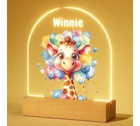 Veilleuse Bébé Personnalisé avec Prénom - Cadeau Naissance Fille et Garçon, Idee Cadeau Bapteme, Decoration Chambre Bebe, Lampe de Chevet Enfant - Girafe