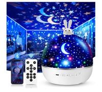 Veilleuse Bébé Projecteur Ciel Etoile 15 Films Veilleuse Enfant Bluetooth Musicale et Lumineuse 360° Rotation Telecommandé Kawaii