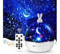Veilleuse Bébé Projecteur Ciel Etoile,Veilleuse Enfant,Bluetooth Veilleuse Musicale Et Lumineuse,360°Rotation Etoile Lumineuse