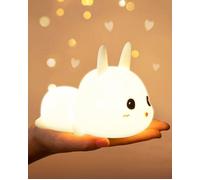 Veilleuse bébé rechargeable, veilleuse lapin 7 couleurs, luminosité réglable, avec télécommande, veilleuse bébé pour enfants-MCJ