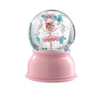 Djeco Veilleuse boule de neige Ballerine – paillettes – D11xH14cm – Rose