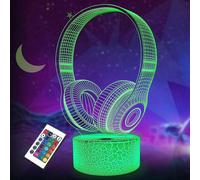 Veilleuse Casque, Lampe Illusion 3d Avec Télécommande, Minuterie 16 Couleurs, Décoration De Chambre D'enfant, Cadeau D'anniversaire Pour Les Fans De Jeux Vidéo