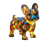 Veilleuse Chien - Jolie Lampe Vintage En Résine, Décoration D'intérieur LED, Effet Vitrail, Lueur Douce Et Chaude, Design Portable, Économe En Énergie, Lampe De Nuit Adaptée Aux | Pour Les Fêt