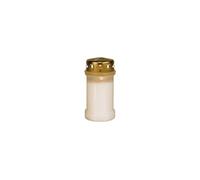 Veilleuse cimetière extérieur Ciergerie Sud Est blanc capuchon doré H130mm 65mm 50h