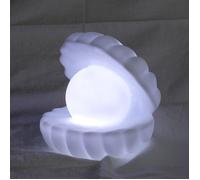 Veilleuse coquillage et perle - Lumière blanche douce 0,25 W, idéale pour les chambres et les tables de chevet. Veilleus