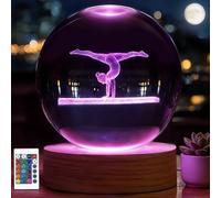 Veilleuse de gymnastique en forme de boule de cristal de 80 mm avec 16 couleurs, cadeau de gymnastique pour enfants, filles, gymnastes, anniversaire, Noël, accessoires de décoration de chambre