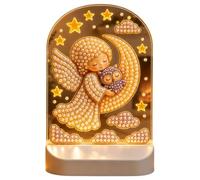 Veilleuse de Noël pour cheminée, étagère, décoration diamant | Veilleuse LED à faire soi-même - Thème varié - Renne, bonhomme de neige, pain d'épices - Nativité - Ours en peluche