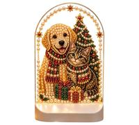Veilleuse de Noël pour cheminée, étagère, décoration diamant | Veilleuse LED à faire soi-même - Thème varié - Renne, bonhomme de neige, pain d'épices - Nativité - Ours en peluche
