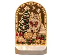 Veilleuse de Noël pour cheminée, étagère, décoration diamant | Veilleuse LED à faire soi-même - Thème varié - Renne, bonhomme de neige, pain d'épices - Nativité - Ours en peluche