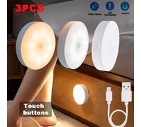Veilleuse de nuit rechargeable avec capteur, petite veilleuse magnétique et gradable avec 3 modes, convient pour les escaliers, l'intérieur, la chambre, la salle de bain, la cuisine, le couloir, la ca