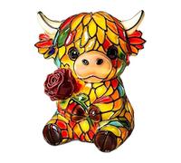 Veilleuse de table en forme de vache en résine, lampe LED alimentée par USB, veilleuse en forme d'animal mignon avec système d'éclairage doux, design en résine décorative robuste, accessoire