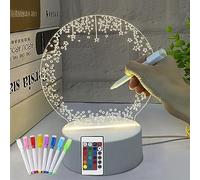 Veilleuse en Acrylique Cadeau pour Maman, Idée Cadeau Femme Anniversaire, Noël, DIY Tableau Écriture Lampe Veilleuse Bébé Enfant Fille Télécommande Prise USB A Piles Couple Fête des Mères - Étoile