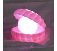 Veilleuse en coquillage rose nacré, 0,25 watt, lumière douce, idéale pour les chambres et les tables de chevet. Lampe en